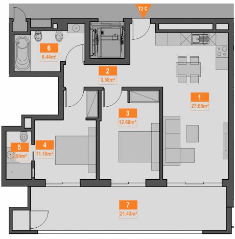 1c apartment plan