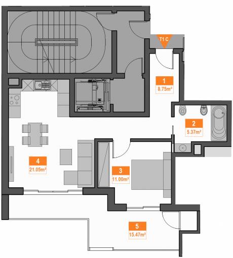 1d apartment plan