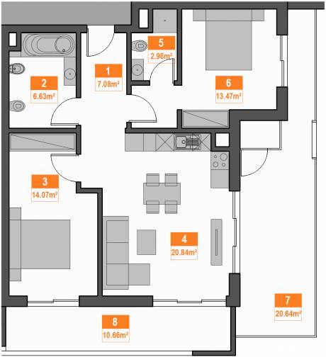 2b apartment plan